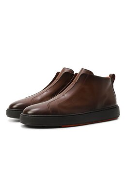 Santoni: Коричневые кеды  Cleanic