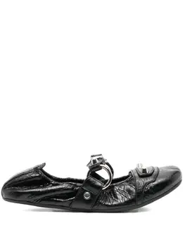 Balenciaga: Чёрные балетки 