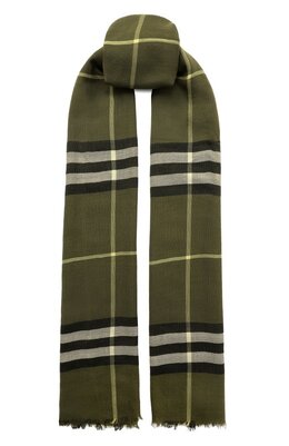 Burberry: Шарф цвета хаки 