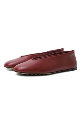 Bottega Veneta: Бордовые балетки 