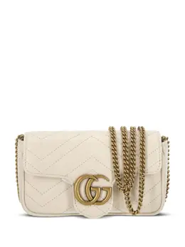 Gucci: Белая сумка  GG Marmont