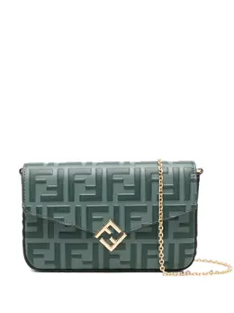 FENDI: Зелёный клатч  FF