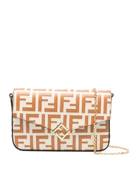FENDI: Бежевая сумка через плечо  FF