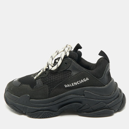 Balenciaga: Чёрные кроссовки  Triple S
