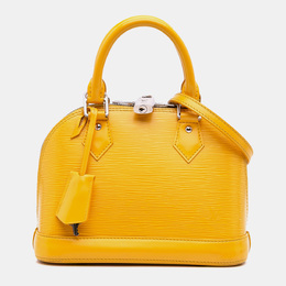 Louis Vuitton: Жёлтая сумка  Alma BB