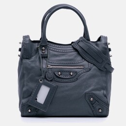 Balenciaga: Голубая сумка 