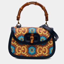 Gucci: Голубая сумка на руку  Bamboo