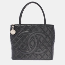 Chanel: Чёрная сумка-шоппер 