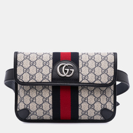 Gucci: Бежевая поясная сумка  GG Supreme