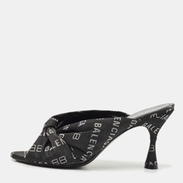 Balenciaga: Чёрные сабо  Drapy