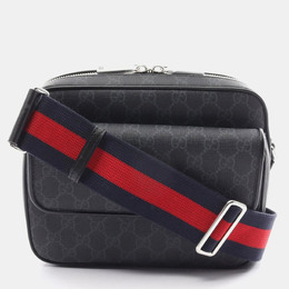 Gucci: Чёрная сумка через плечо  GG Supreme