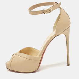 Christian Louboutin: Бежевые сандалии 