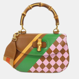 Gucci: Многоцветная сумка  Bamboo
