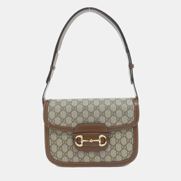 Gucci: Бежевая сумка  Horsebit 1955