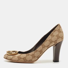 Gucci: Бежевые босоножки  GG