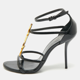 Saint Laurent Paris: Чёрные сандалии  Cassandra