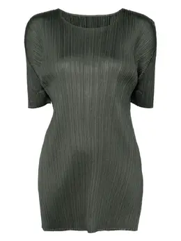 Pleats Please Issey Miyake: Зелёный топ 