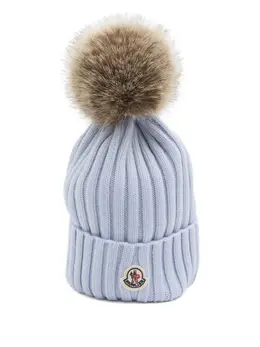 Moncler: Светлая шапка 