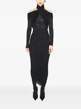 Mugler: Драпированное платье 