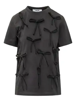 MSGM: Футболка с бантом 