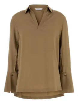 Max Mara: Блуза с v-образным вырезом 