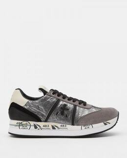 Premiata: Серые кроссовки 