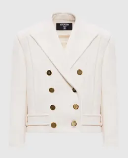 Balmain: Бежевое пальто 