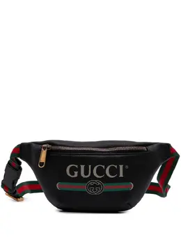 Gucci Pre-Owned: Чёрная поясная сумка 