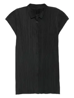 Pleats Please Issey Miyake: Чёрная рубашка 