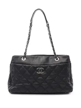 CHANEL Pre-Owned: Чёрная сумка-шоппер 