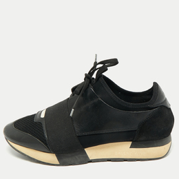 Balenciaga: Чёрные кроссовки  Race Runner