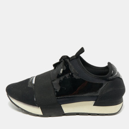Balenciaga: Чёрные кроссовки  Race Runner