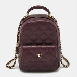 Chanel: Бордовый рюкзак 