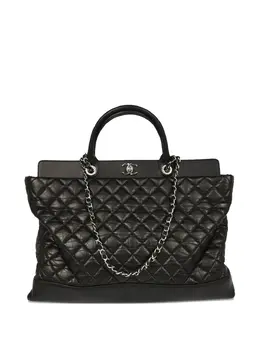 CHANEL Pre-Owned: Чёрная сумка-шоппер 
