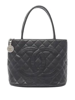 CHANEL Pre-Owned: Чёрная сумка-шоппер 