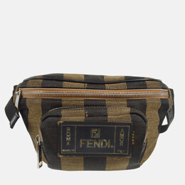 Fendi: Коричневая сумка  Pequin