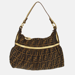 Fendi: Коричневая сумка  Zucca