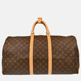 Louis Vuitton: Коричневая спортивная сумка  Keepall