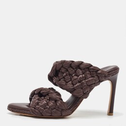 Bottega Veneta: Тёмные сандалии  Curve