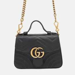 Gucci: Чёрная сумка на руку  GG Marmont
