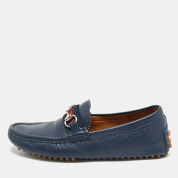 Gucci: Синие туфли  Horsebit