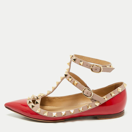 Valentino: Красные балетки  Rockstud