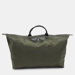 Longchamp: Зелёная дорожная сумка  Le Pliage Travel