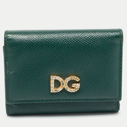 Dolce & Gabbana: Зелёный кошелёк  DG