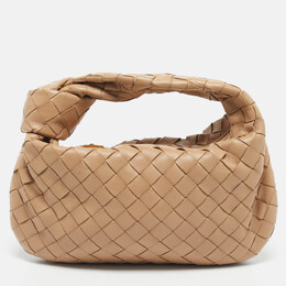 Bottega Veneta: Бежевая сумка  Intrecciato