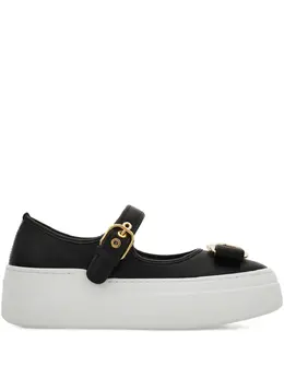 Ferragamo: Чёрные кроссовки  Vara Bow