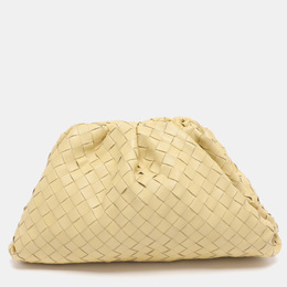 Bottega Veneta: Жёлтая косметичка  Intrecciato