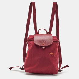 Longchamp: Красный рюкзак  Le Pliage