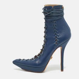 Versace: Голубые ботинки 