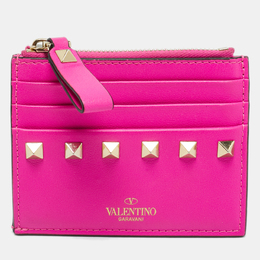 Valentino: Розовый картхолдер  Rockstud